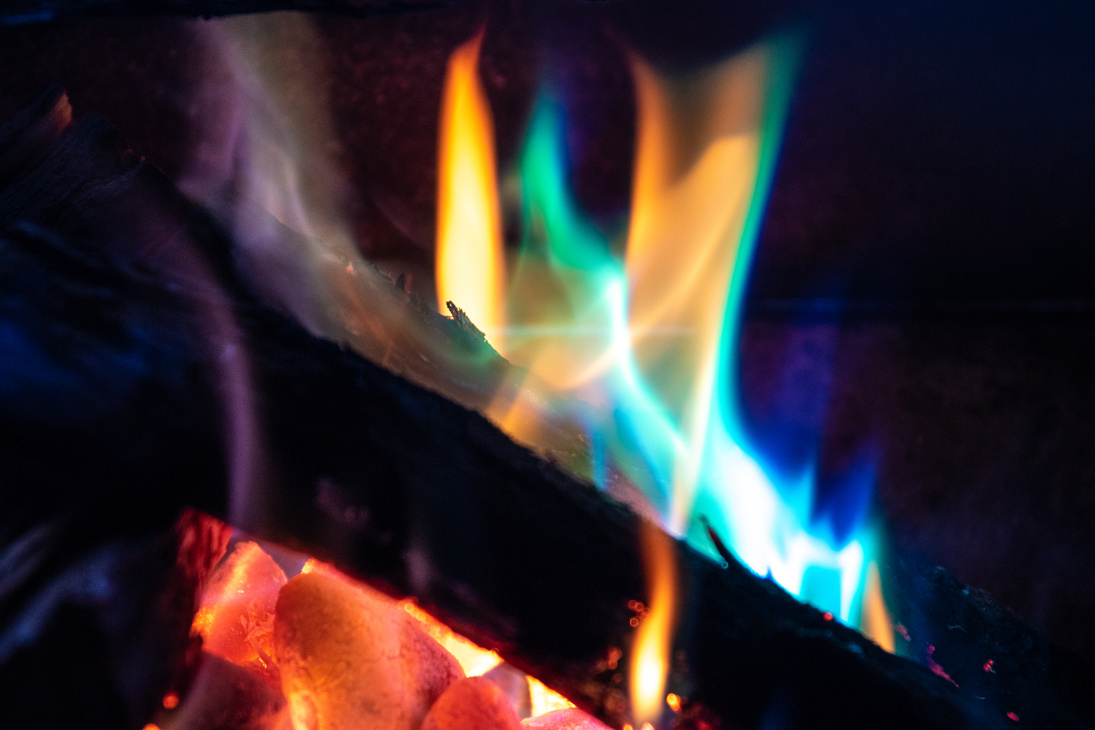 Blue and Orange Flame Illustration